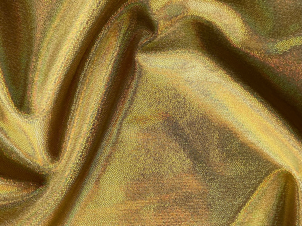 Foiled Iridescent Gold Nylon Swimsuit Knit