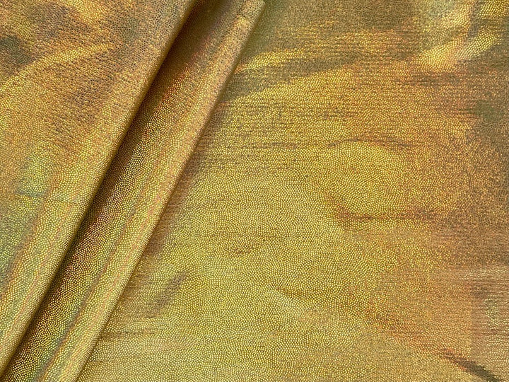 Foiled Iridescent Gold Nylon Swimsuit Knit