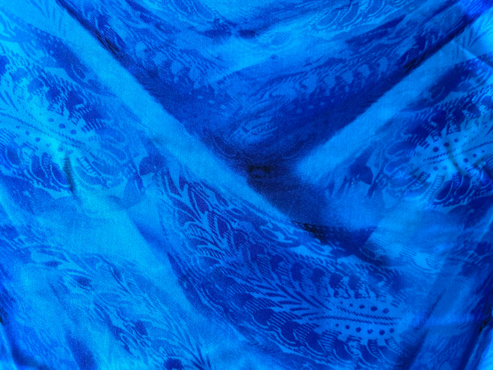 29" Panel - Underwater Swirling Paisley Nylon Swimsuit Knit