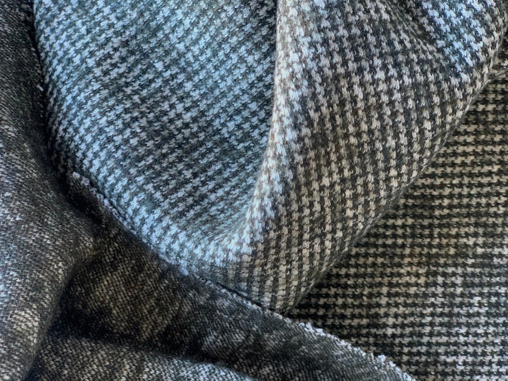 Hefty Olive & Off-White Tweed Wool Blend Knit (Made in Italy)