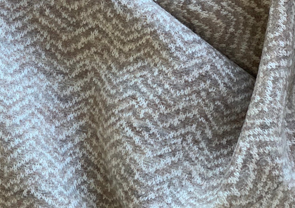 Shades of Toast Herringbone Wool Blend Knit (Made in Italy)