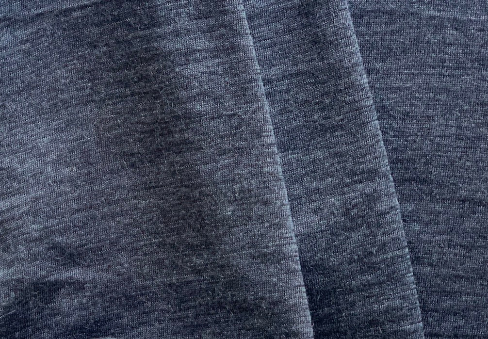 Heathered Dark Grey Wool Jersey Knit (Made in Italy)