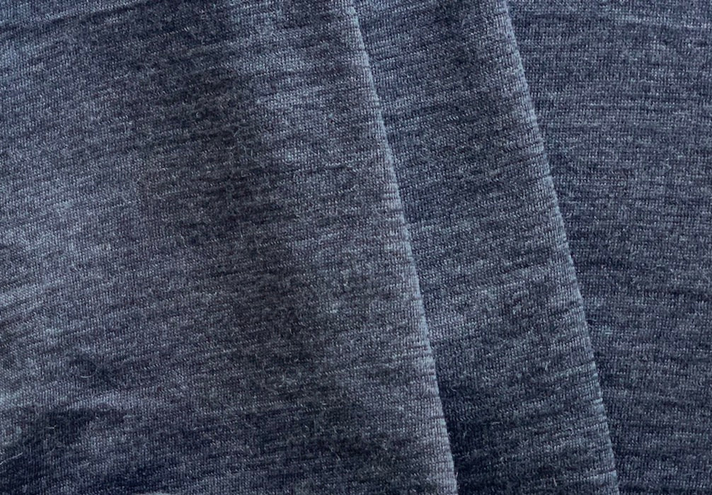 Heathered Dark Grey Wool Jersey Knit (Made in Italy)