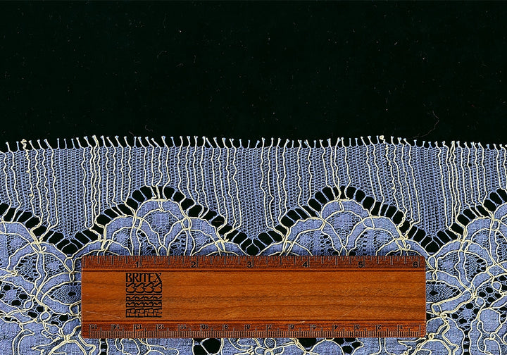 Magnificent Periwinkle Cotton Alençon Lace Fabric (Made in Italy)
