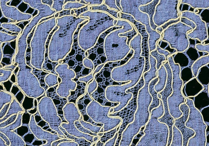 Magnificent Periwinkle Cotton Alençon Lace Fabric (Made in Italy)