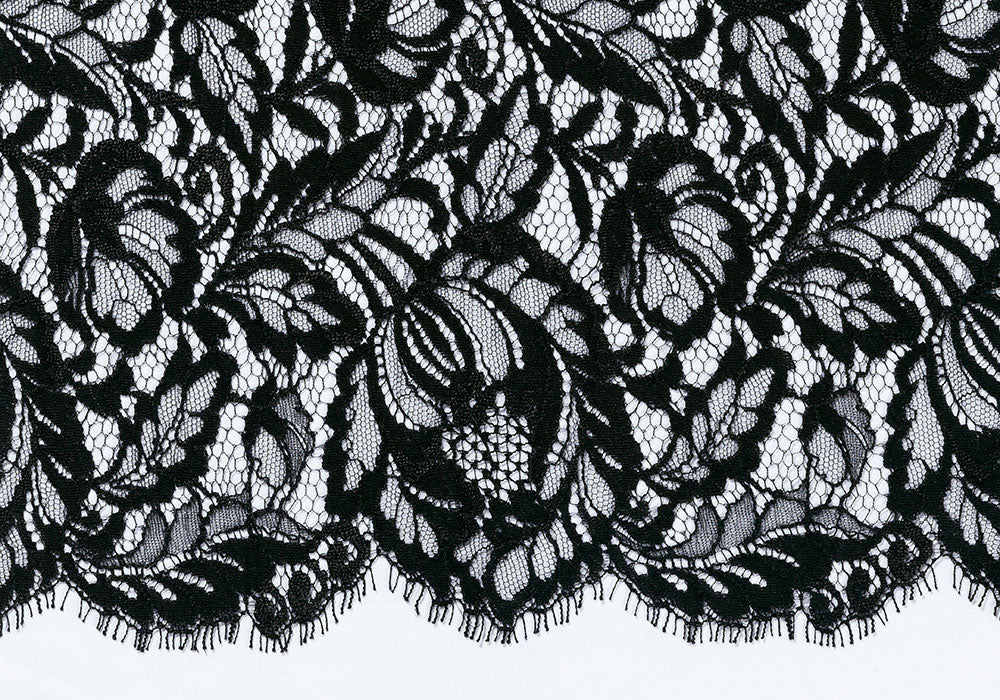 Lace, Black Floral Chantilly Lace Fabric (Made in USA) – Britex