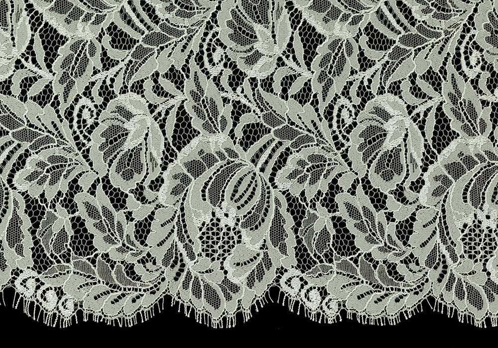Sage Green Floral Chantilly Lace Fabric (Made in USA)