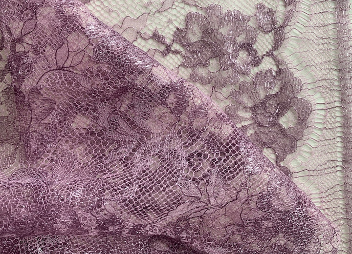 Gucci Shimmering Lilac Lace Fabric (Made in France)