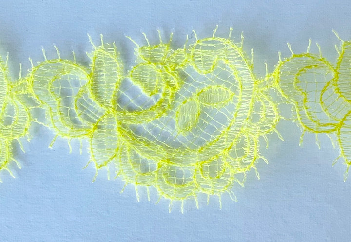 2" Canary Yellow Alençon Lace (Made in Italy)