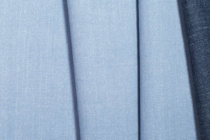 Denim Blue & Sky Wide Striped Linen (Made in Belgium)