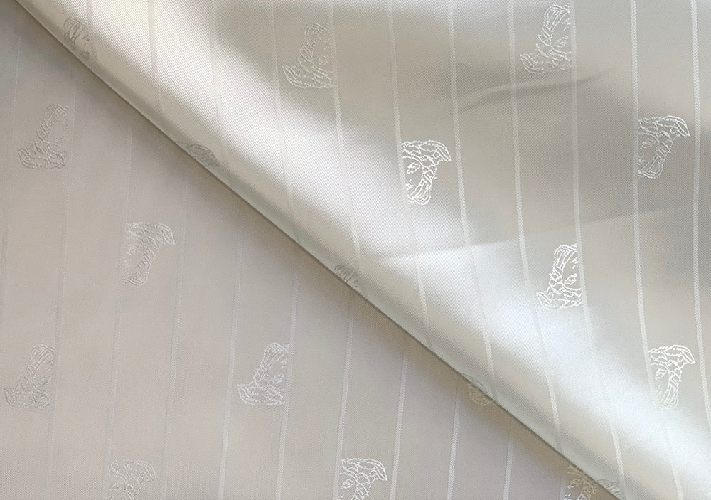 White Valentino "V" Insignia Jacquard Rayon Bemberg Lining (Made in Italy)