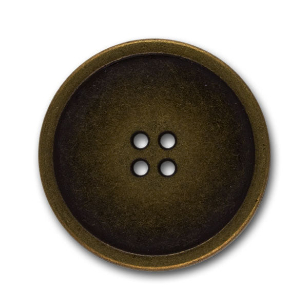 Four-Hole Antique Bronze Metal Button  (Made in Italy)