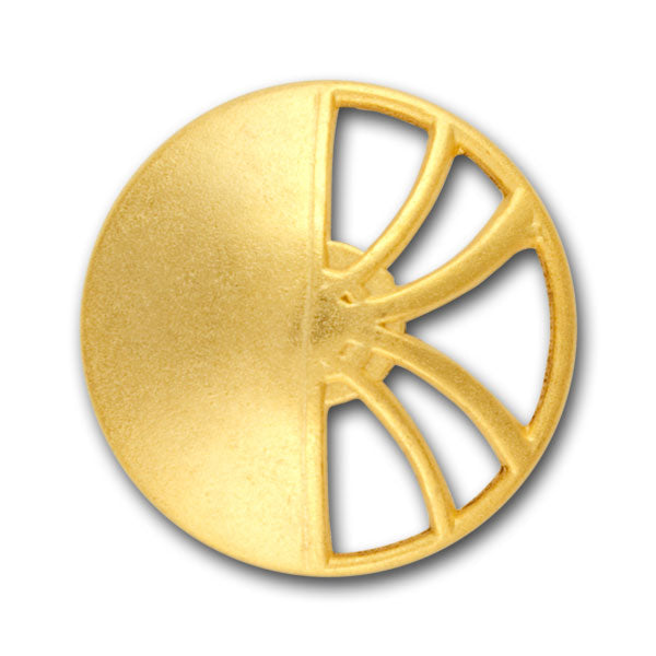 Domed Half Spoke Gold Metal Button
