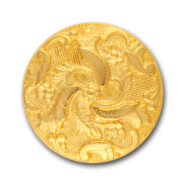 Delicate Floral Gold Metal Button