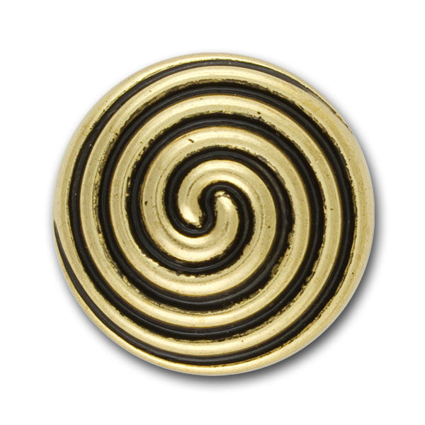 Domed Spiral Gold Metal Button