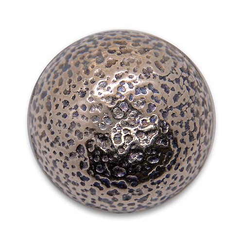 Domed Mottled Silver Metal Button (Made in Italy)