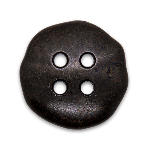 Irregularly Shaped Gummetal Metal Button (Made in Czech Republic)