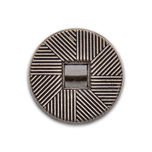 Woven Square Antique Silver Metal Button (Made in Germany)