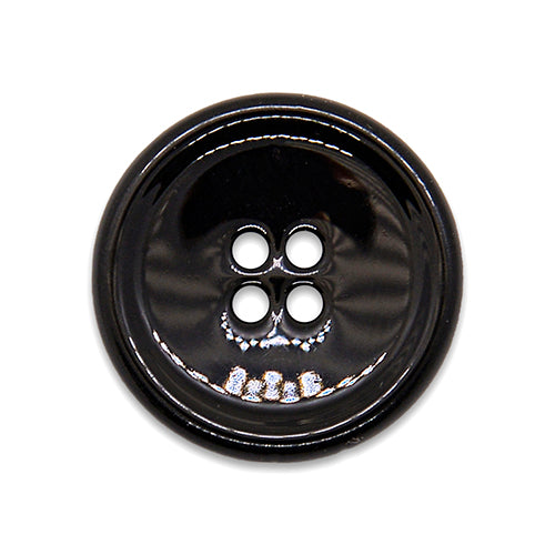 7/8" Glossy Black Metal Button (Made in Italy)