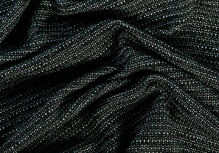 Baby Blue & Black Cotton Blend Suiting (Made in Italy)