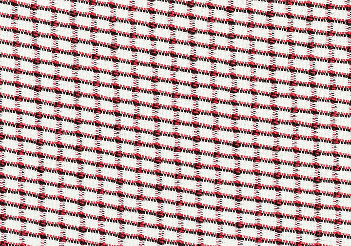 Reversible Red Textured Mini-Check Cotton & Silk Suiting (Made in Italy)