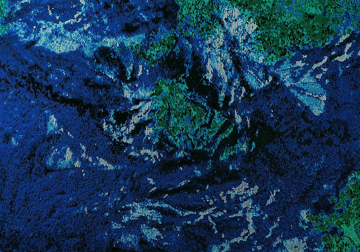 Underwater Watercolor Floral Silk Blend Brocade (Made in Italy)
