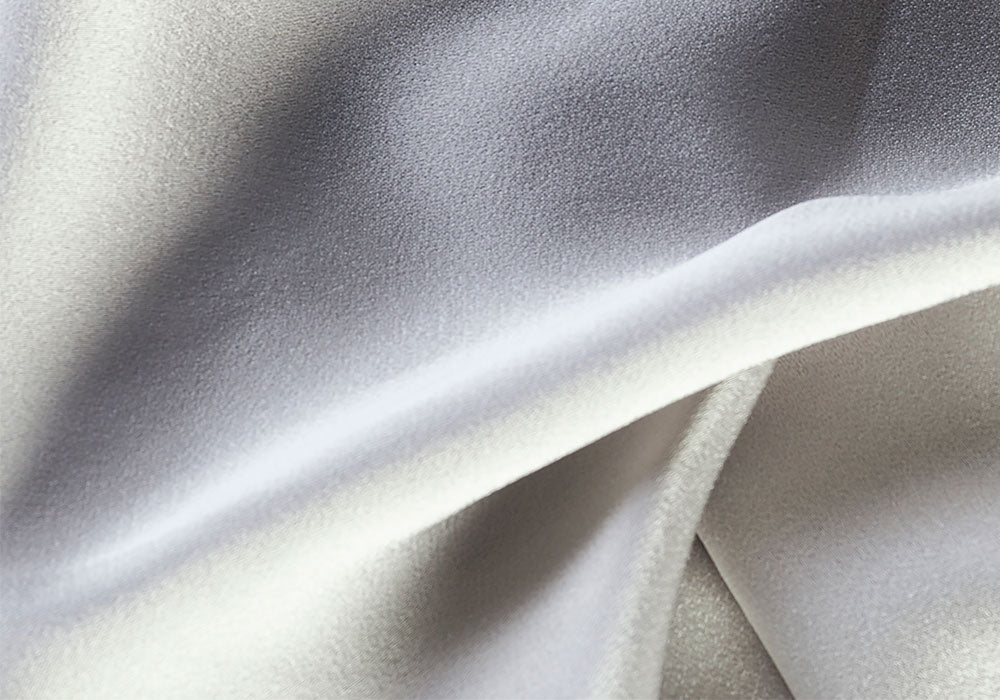 American Designer Gleaming Silver Crepe-Back Satin (Made in Italy)