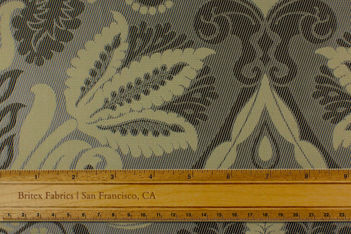 Gleaming Antique Gold Swirls Silk Twill Brocade