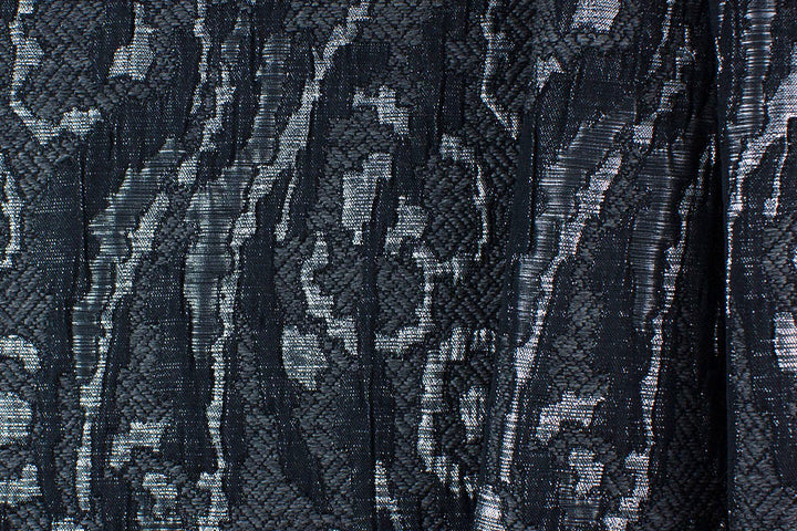 Chic Shades of Metallic Smoke Embroidered Brocade (Made in Italy)