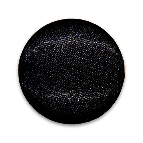 2" Black Satin-Covered Button (Made in USA)