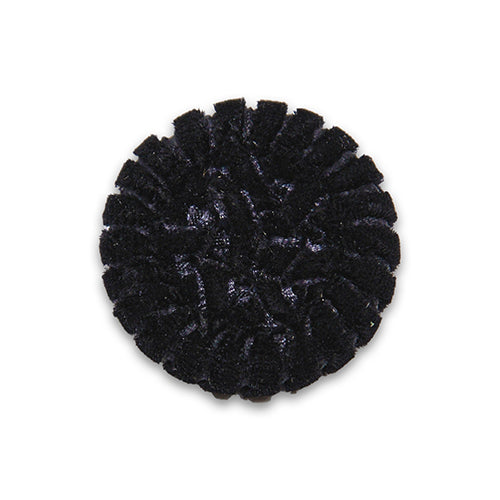 1 1/8" Jet Black Velvet Passementerie Button (Made in Germany)