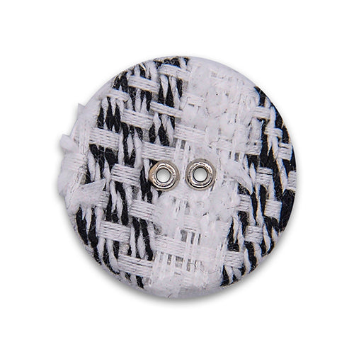 Black & White Bouclé Passementerie Button (Made in Italy)