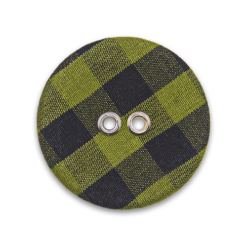Olive & Black Checked Passementerie Button (Made in Italy)