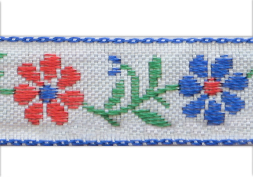 1/2" Curvilinear Posy Swag Woven Ribbon