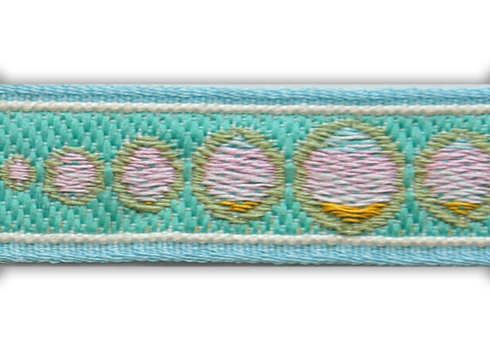 1/2" Spearmint Moon Phases Woven Cotton Blend Ribbon