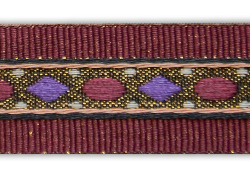 1/2" Raspberry & Violet Striped Woven Ribbon
