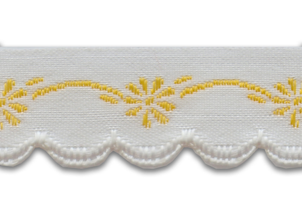 1/2" Golden Daisies Scalloped Woven Trim