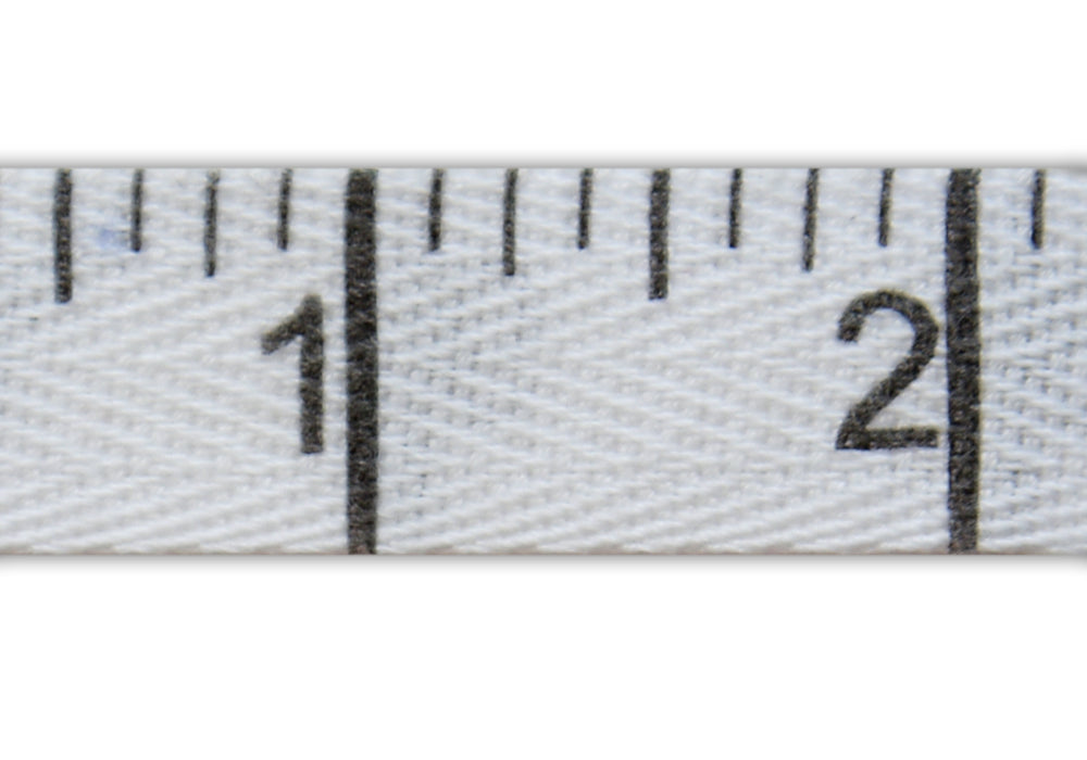 1/2" White Tape Measure Twill Ribbon