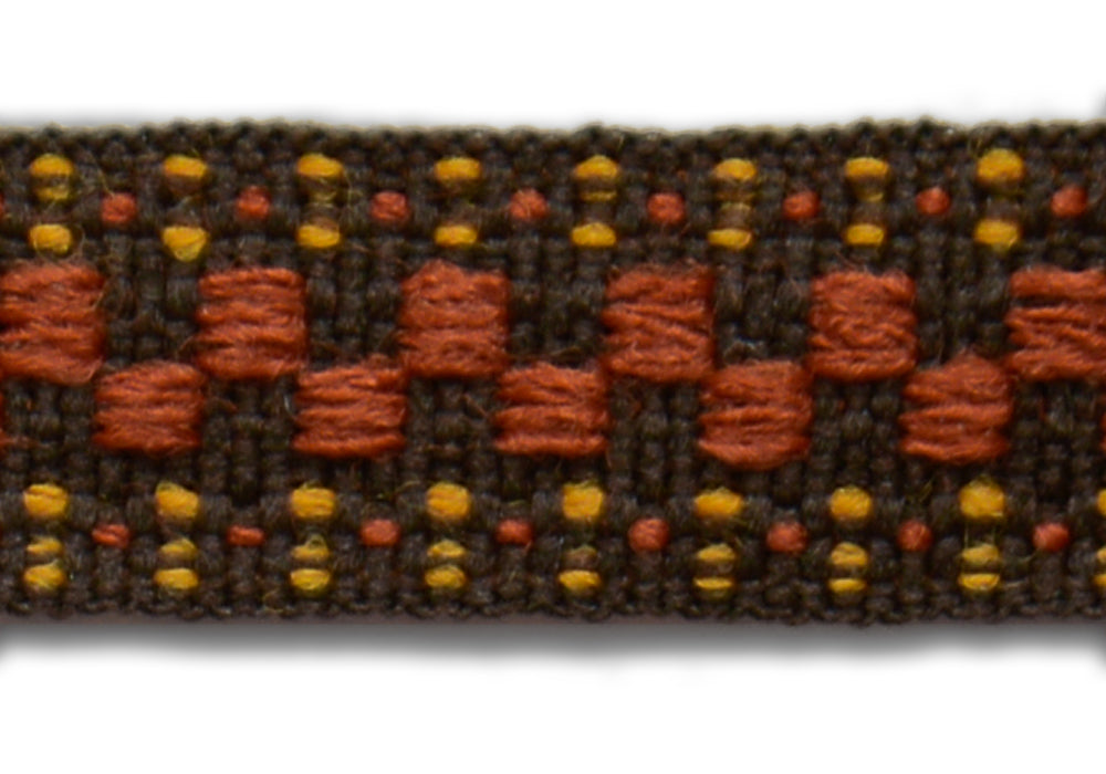 1/2" Sienna & Amber Checkerboard Woven Ribbon