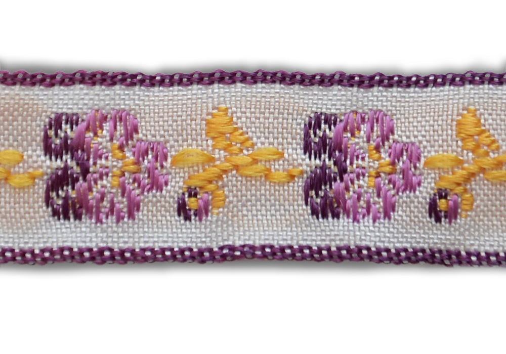 1/2" Pansy Parade Woven Ribbon