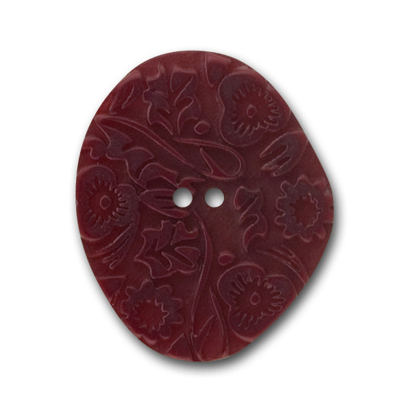1 1/8" Maroon Flora Plastic Button