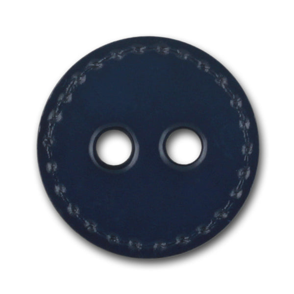 1 1/8" Faux-Stitched Navy Blue Plastic Button (Made in Italy)
