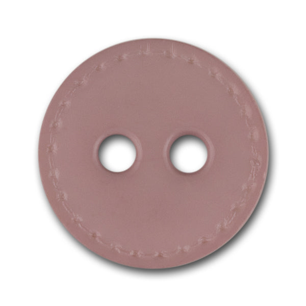 1 1/8" Faux-Stitched Mauve Plastic Button (Made in Italy)