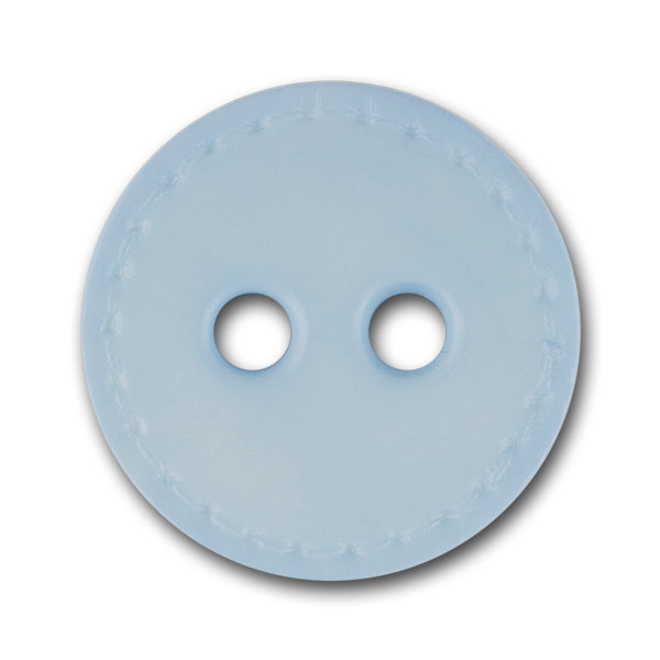 1 1/8" Faux-Stitched Sky Blue Grey Plastic Button (Made in Italy)