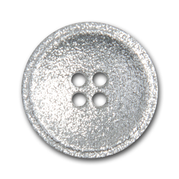 Glitter-Glitter Silver Plastic Button