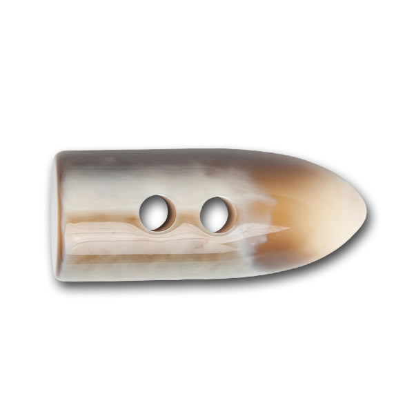 1 1/2" Mock Horn Brown Plastic Toggle Button