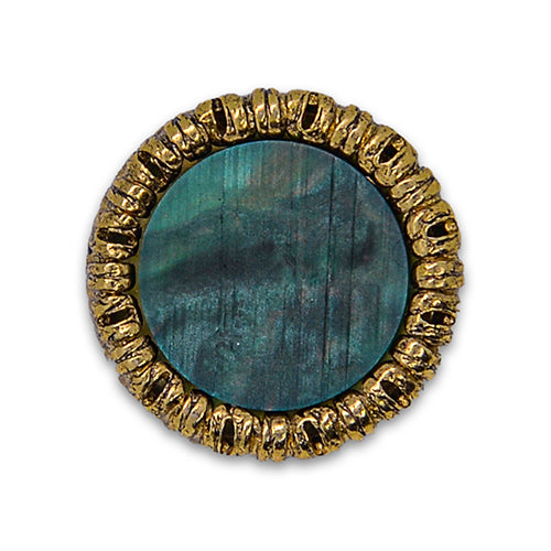 13/16" Verdigris & Gold Plastic Button