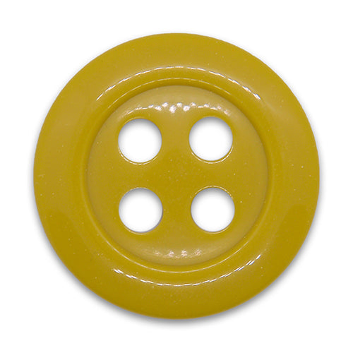 1 3/8" 4-Hole Ballpark Mustard Yellow Plastic Button (Made in Italy)