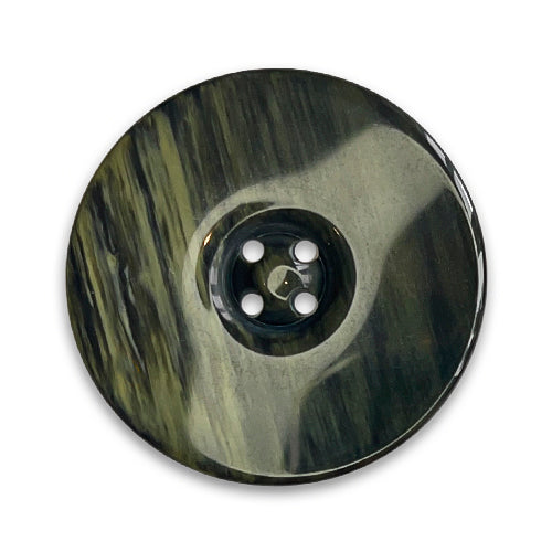 4-Hole Wide-Rimmed Moss Green Plastic Button (Made in Italy)