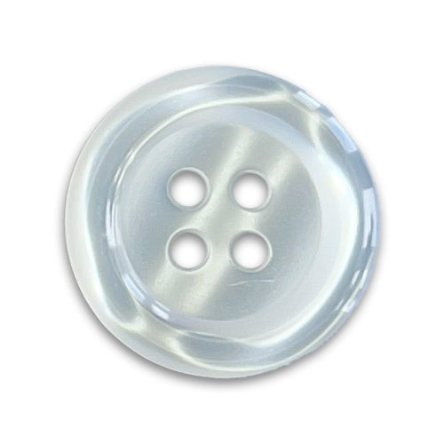 Bright White 4-Hole Plastic Button (Made in Spain)